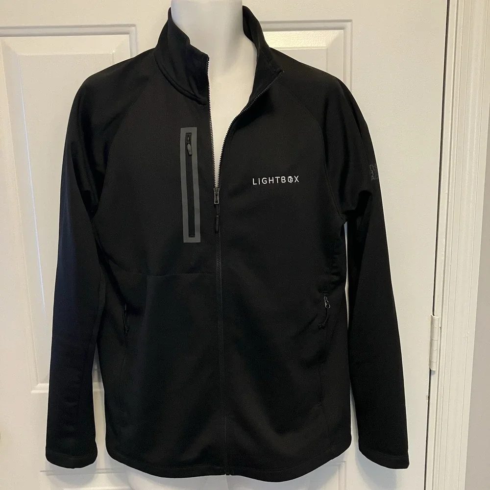 The North Face Jacket Men's Size‎ Medium Black Polyester Collared Zip Up